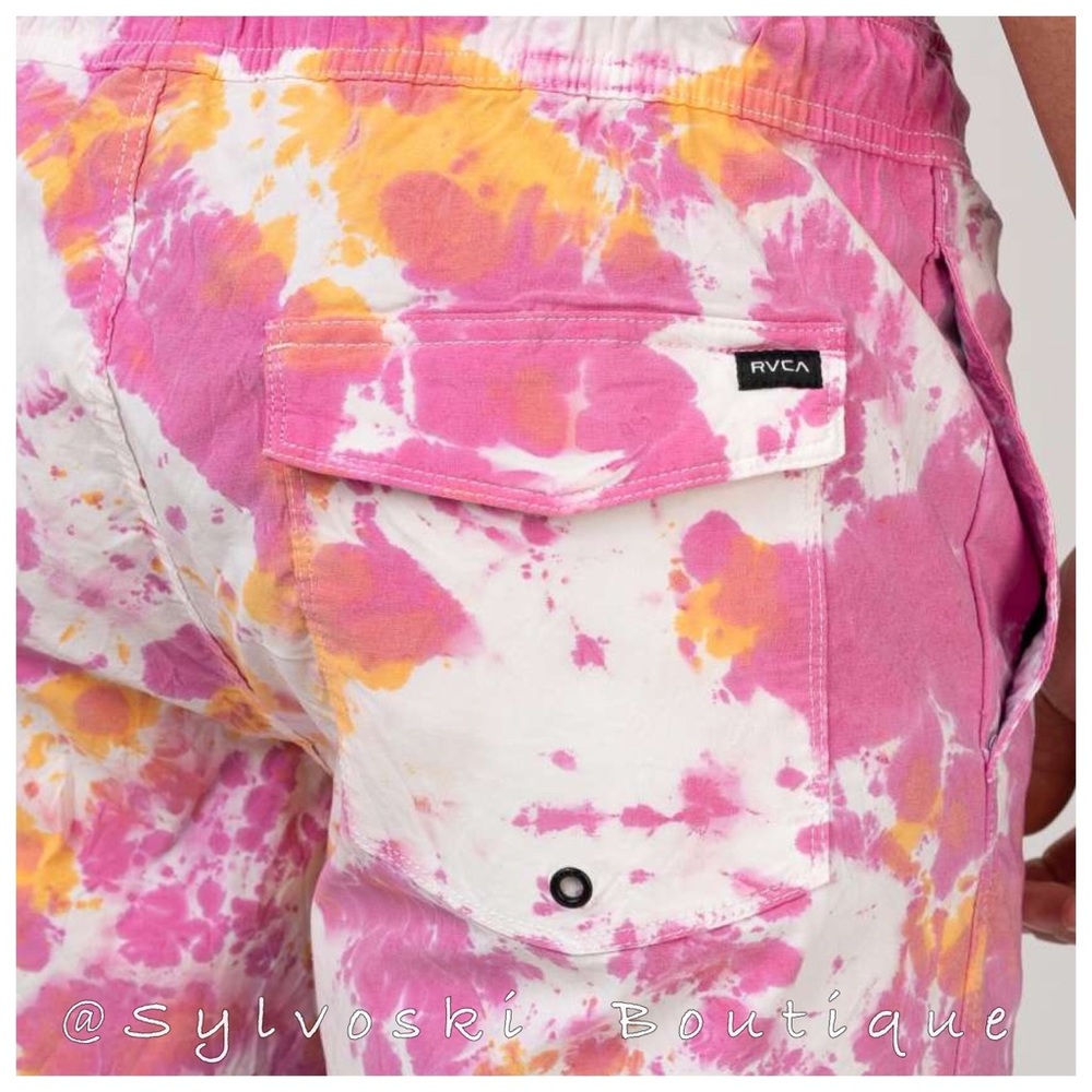 🔥RVCA MANIC ELASTIC - TIE-DYE ELASTIC WAIST SHORT FOR MEN NWT - Picture 5 of 10